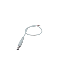 Cable con Conector Macho (Pigtail) | Forro Blanco |  Alimentación para Vcc con Puntas Libres | Polarizado | Largo 22 cm (8.66 Pulgadas) / Calibre 22AWG.