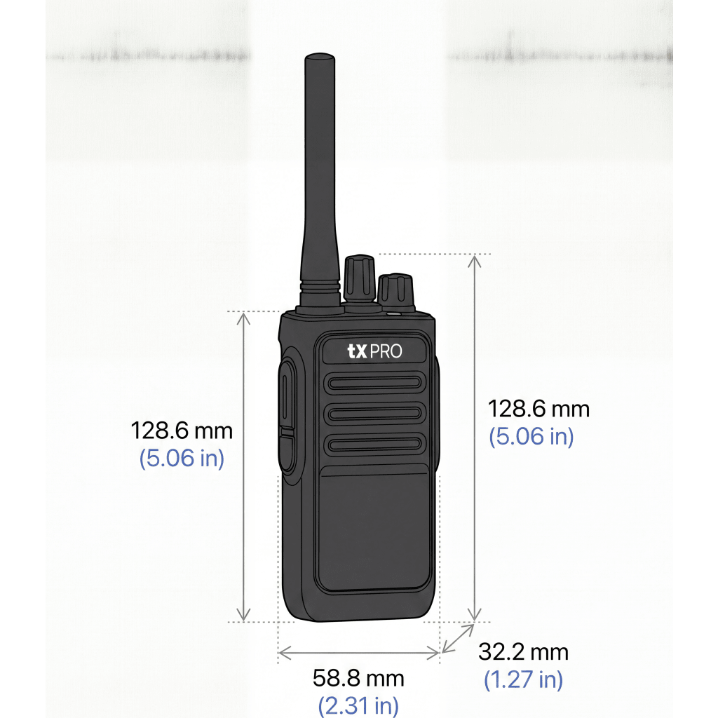 Par de Radios Portátiles Analógicos UHF 400-470 MHz / 2W / 16 Canales / Preconfigurados de Fábrica / VOX Manos Libres / Batería 6-8 hrs c/u / Listos para Usar