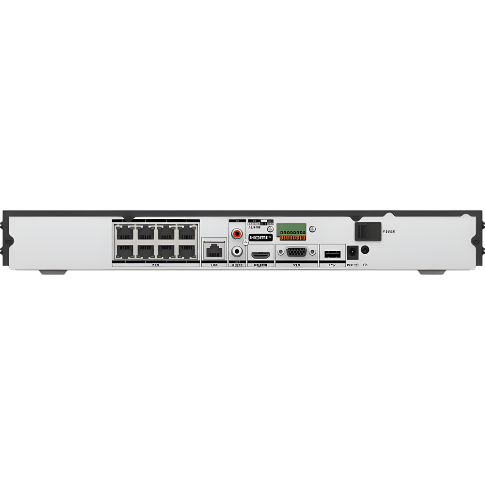 [AcuSeek] NVR 12 Megapixel (4K) / 8 canales IP / 8 Puertos PoE+ / ACUSENSE / Reconocimiento Facial / 2 Bahías de Disco Duro / HDMI en 4K / Alarmas I/O / 300 Metros PoE Modo Extendido