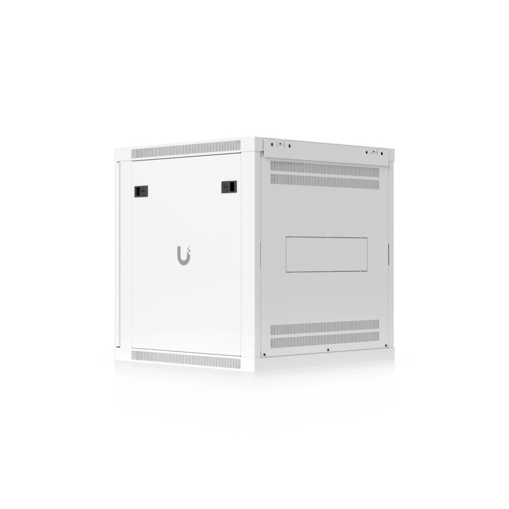 UACC Rack Cabinet 12U (598 x 600 mm) - Gabinete Cerrado para Montaje en Pared con Puerta Frontal de Vidrio Templado, Totalmente Ensamblado con Ventiladores Integrados y Paneles Removibles