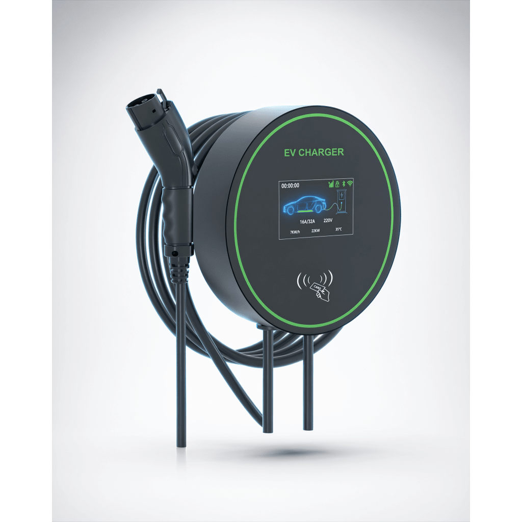 Estación de Carga para Vehículos Eléctricos / 48 A / 11.5 kW / Conector Tipo 1 (SAE J1772) / 220-250 V Monofásico / Pantalla LCD 4.3 in (10.9 cm) / Cable TPU 5 m (16.4 ft) / Plug and Play / APP Móvil / RFID / Carcasa Alu