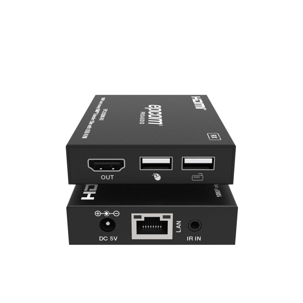 Extensor HDMI con KVM | Sobre IP | Transmisión hasta 150m | Cat5e/6 | HDCP 1.4 | 1080p | Control IR | Compatible con Switch 1G