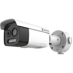 (HIKMICRO) Cámara Bala IP Bi-Espectral  / Térmica (256 X 192 / 3.6 mm) + Óptica (5 MP / 4.3 mm) / GUANLAN AI / Detección Térmica de Incendios y Humos / Medición de Temperatura -20°