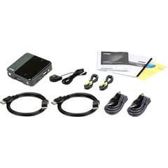 Switch KVM DisplayPort | 2 Puertos USB | Resolución 4K UHD (3840x2160 @ 60 Hz) y 4K DCI (4096x2160 @ 60 Hz) | DisplayPort 1.2 y HDCP | Audio 2.1 con HD Audio | Multiplataforma Windows, Mac, Sun, Linux | Selección por Hotkey, Mouse o Selector