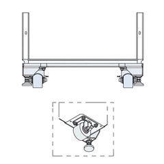 Kit de 4 Ruedas y Niveladores Para Gabinete Proline S1 Trabajo Ligero 900 lb / Material Compuesto Negro / Movilidad Interior