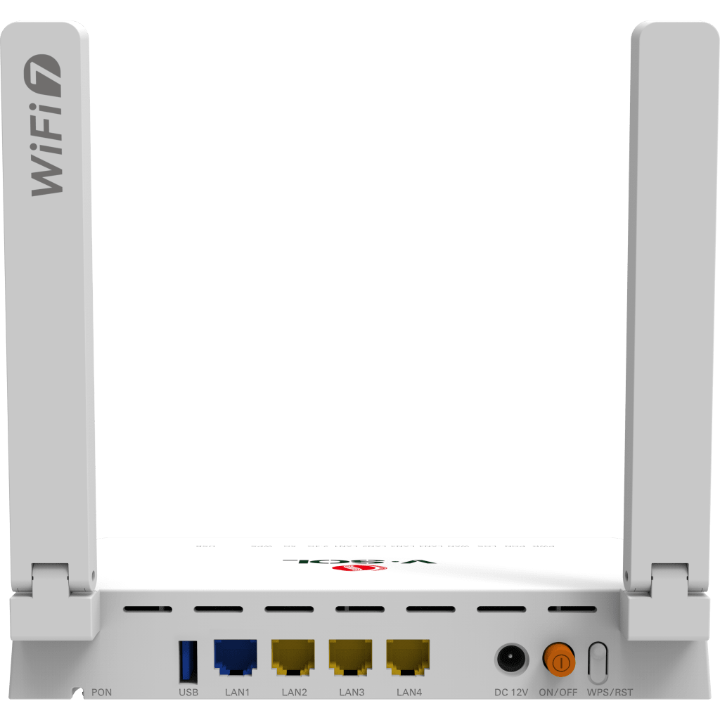 ONU GPON/EPON con Wi-Fi 7 / 1 Puerto 2.5 Gigabits/ 3 Puertos Gigabit / Puerto PON SC/UPC, Hasta 3600 Mbps
