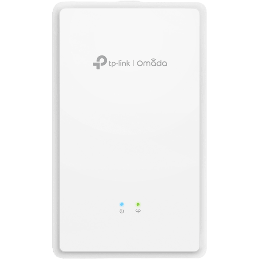 Punto de Acceso GPON de Pared / AX1800 Wi-Fi 6 / 1.8 Gbps / 2 Puertos Gigabit con PoE de Salida / FXS VoIP / Gestión Cloud Omada / Mesh y Roaming