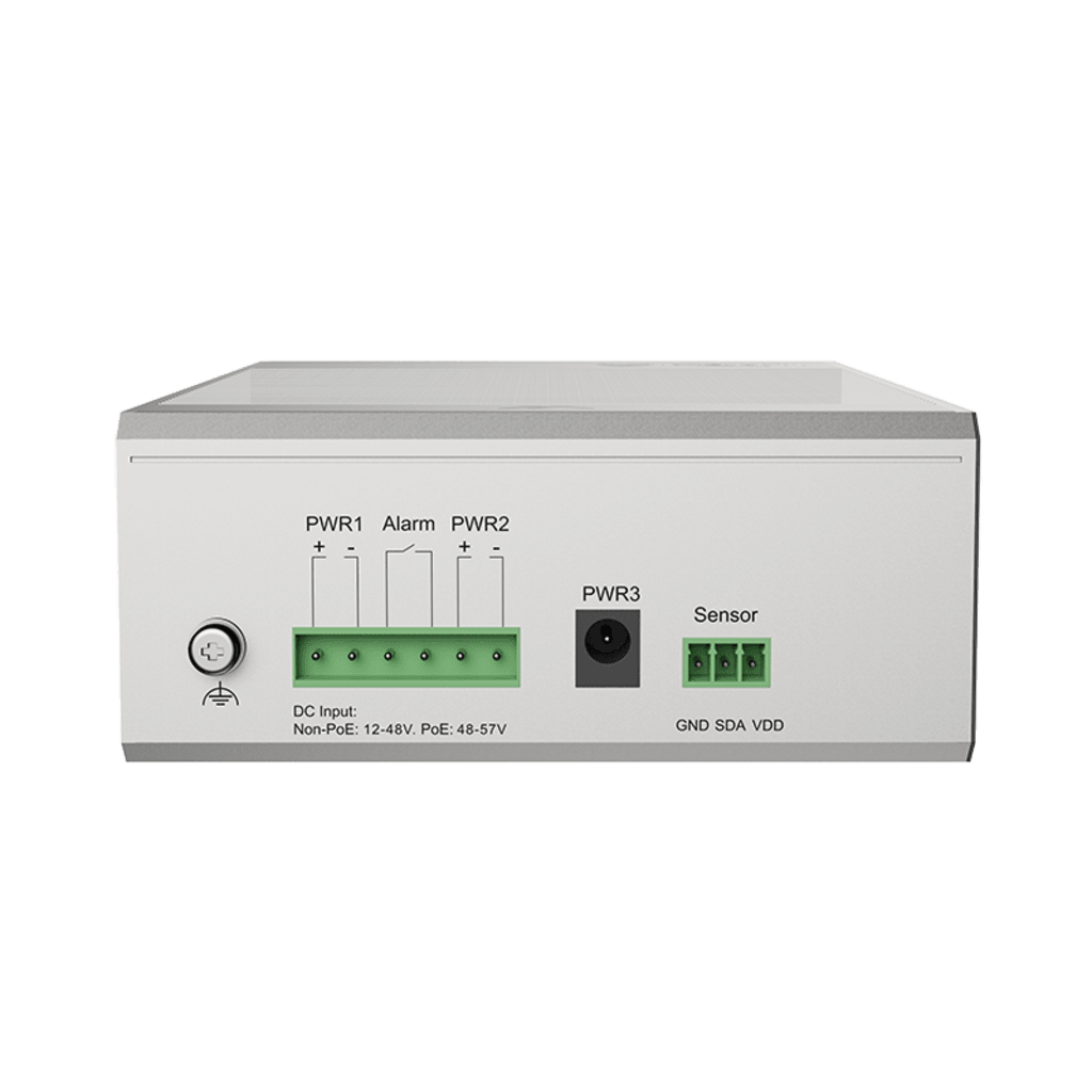 Switch Industrial PoE / 4 Puertos Gigabit PoE++ (802.3bt) / 1 Puerto Gigabit + 1 SFP / Alimentación DC 12-57V / Fanless / DIN-Rail / -30°C a 65°C / 55W-300W Budget PoE