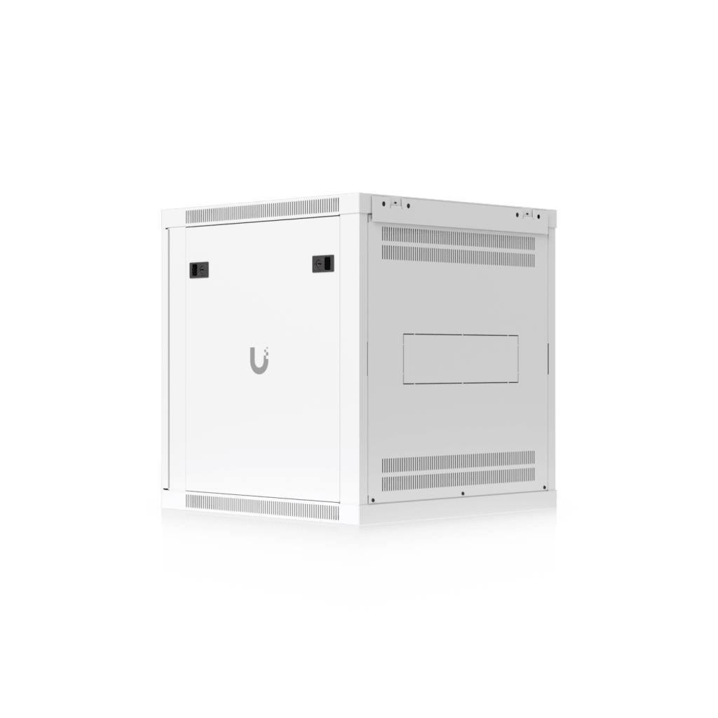 UACC Rack Cabinet 12U (598 x 600 mm) - Gabinete Cerrado para Montaje en Pared con Puerta Frontal Perforada, Totalmente Ensamblado con Ventiladores Integrados y Paneles Removibles