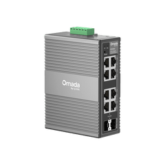 Switch Industrial Omada Easy Managed / 8 Puertos Gigabit (6× RJ45 + 2× RJ45/SFP Combo) / 16 Gbps Switching / -40°C a 75°C / Protección Rayos 6kV / Gestión Cloud / Montaje DIN Rail o Pared / IP40