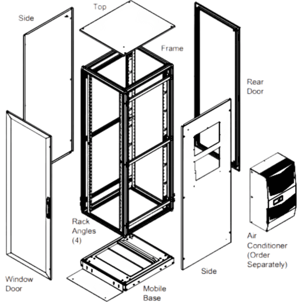 Gabinete de Telecomunicaciones ProLine V/D, 700 mm de Ancho, 800 mm de Profundidad, Compatible Con Aire Acondicionado Tipo G28, 42 UR, Color Negro