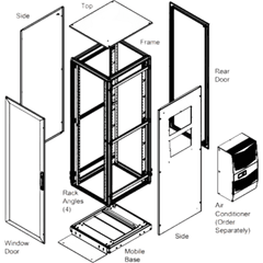 Gabinete de Telecomunicaciones ProLine V/D, 700 mm de Ancho, 800 mm de Profundidad, Compatible Con Aire Acondicionado Tipo G28, 42 UR, Color Negro