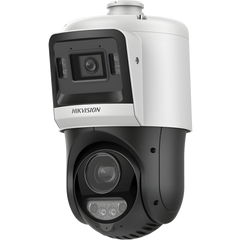 [TandemVu] Domo PTZ IP 4 Megapixel + Cámara Fija 4 Megapixel / 15X Zoom / 100 mts IR + 30 mts Luz Blanca / IP67 / ACUSENSE / PoE+ / 2 Micrófonos Integrados y Bocina / Alerta Audible y Luz Estroboscopica / Alarmas I/O / DARKFIGHTER / Micro SD