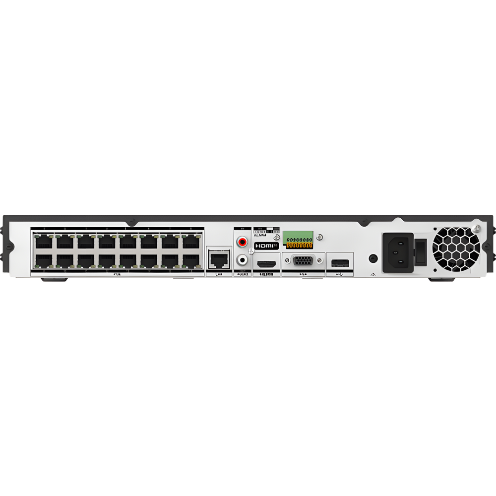 [AcuSearch] NVR 12 Megapixel (4K) / 16 Canales IP / 16 Puertos PoE+ (10/100 Mbps) / Reconocimiento Facial / AcuSense / 2 Bahías para HDD de 16 TB / HDMI 4K / Alarmas I/O