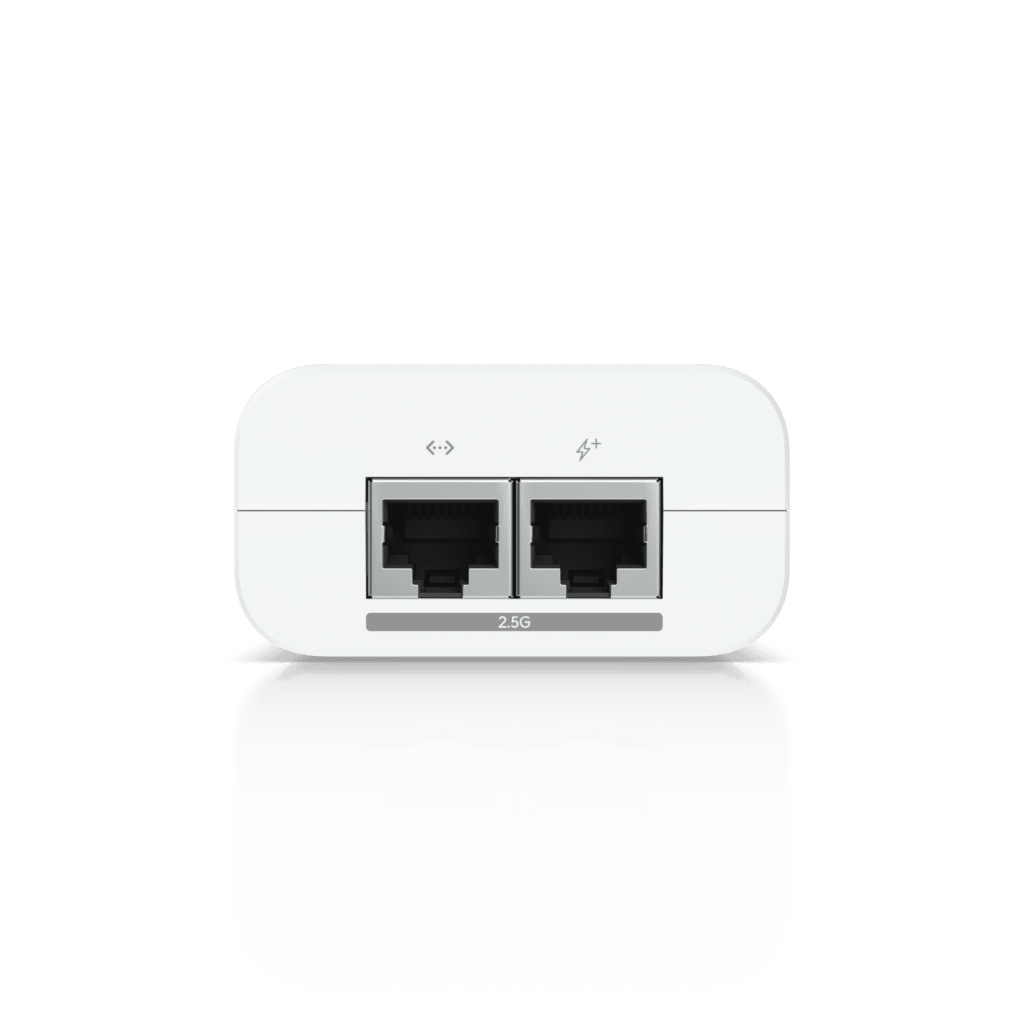 Adaptador PoE+ 2.5G / hasta 30 W / 48V 0.65A / (2) Puertos RJ45 MultiGigabit 2.5G / Salida PoE+ / LED Indicador / Ideal para APs UniFi WiFi 7 / / Protección contra Sobretensiones