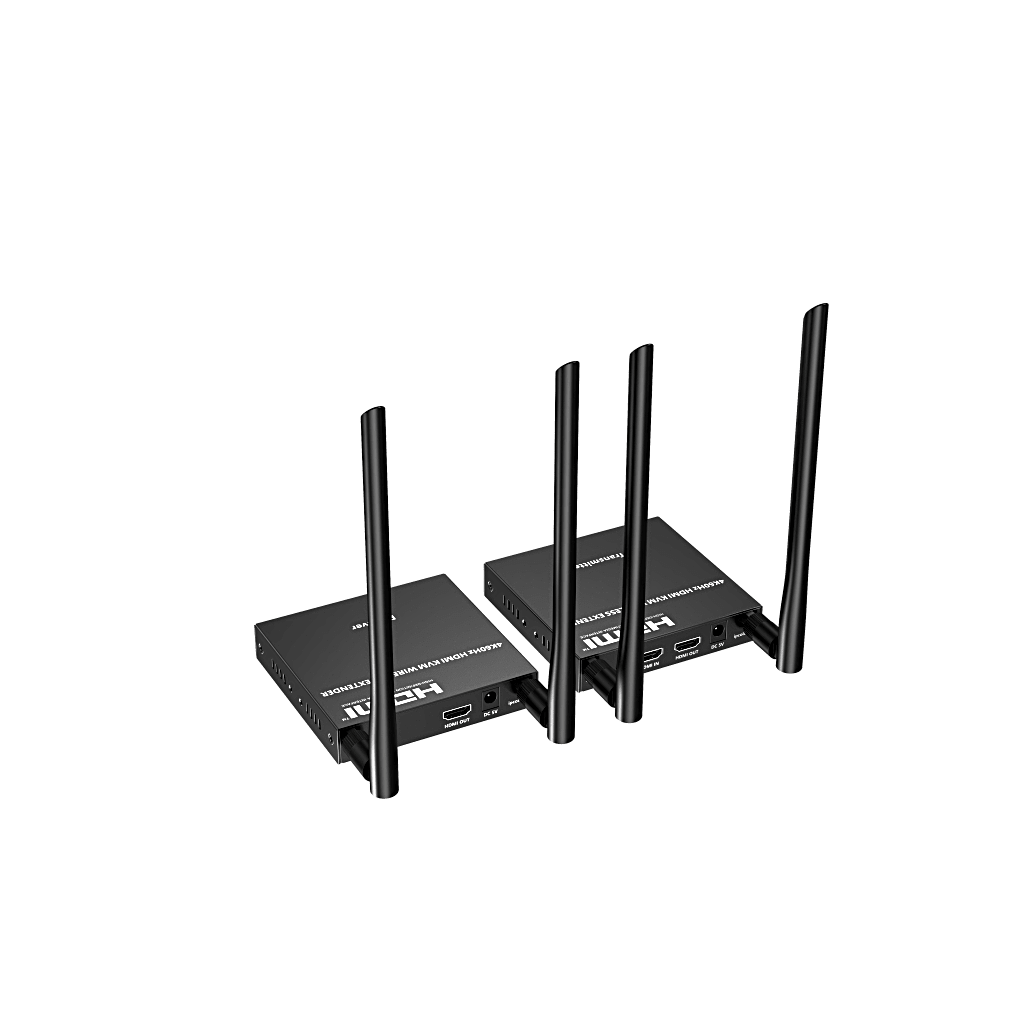 Extensor Inalámbrico HDMI| Con KVM | 4K@60Hz 4096x2160 | Tecnología ipcolor | Banda 5G 5.18-5.24 GHz | Distancia 50 m | Conexión de Hasta 1 a 4
