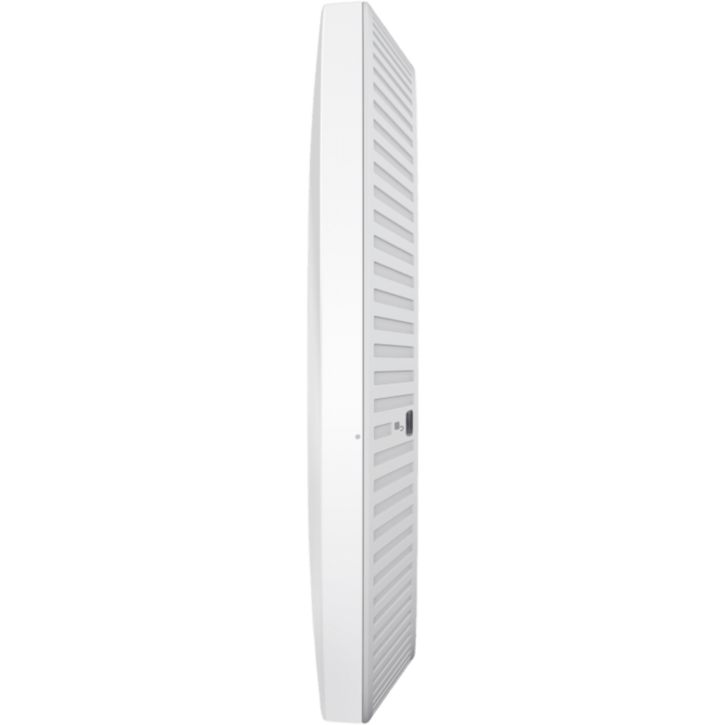 Access Point Techo Wi-Fi 6 AX5400 / 6-Stream Dual-Band / 4804 Mbps 5 GHz + 574 Mbps 2.4 GHz / Puerto 2.5G PoE+ / 160 MHz MU-MIMO OFDMA 1024-QAM / Montaje Techo-Pared / Omada SDN
