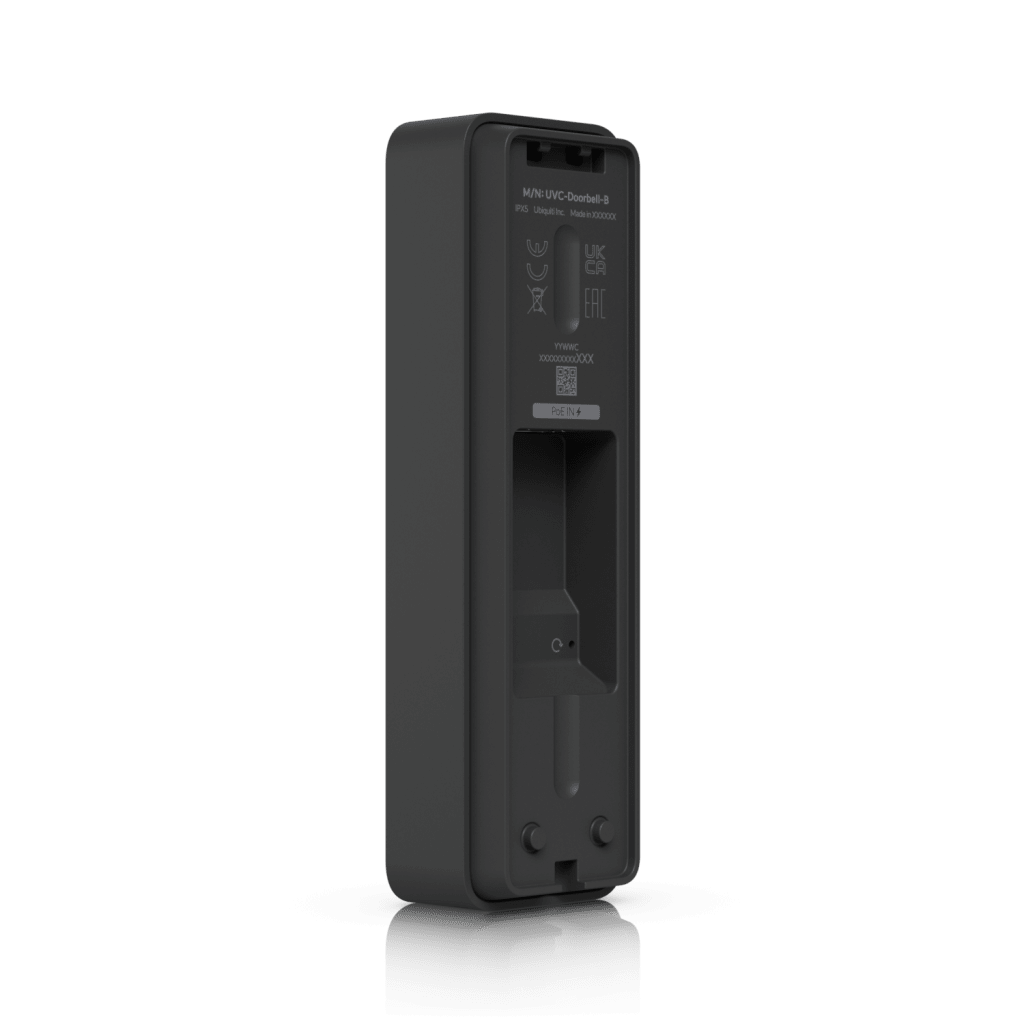 UVC Doorbell Lite – Videoportero Compacto 5 MP PoE con Visión Nocturna IR, Audio Bidireccional y Diseño Resistente al Clima, Color Negro