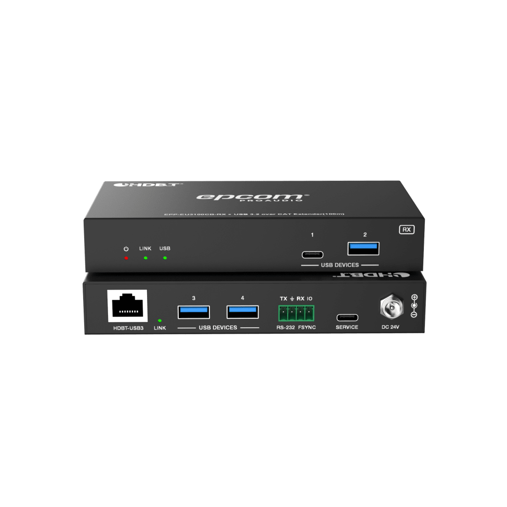 Extensor USB 3.2 Gen 1 | 100 m | Cable CAT6a | Velocidad 5 Gbps | Puertos USB-C y USB-A | PoC Bidireccional 24V | Compatible Con Dispositivos USB Variados
