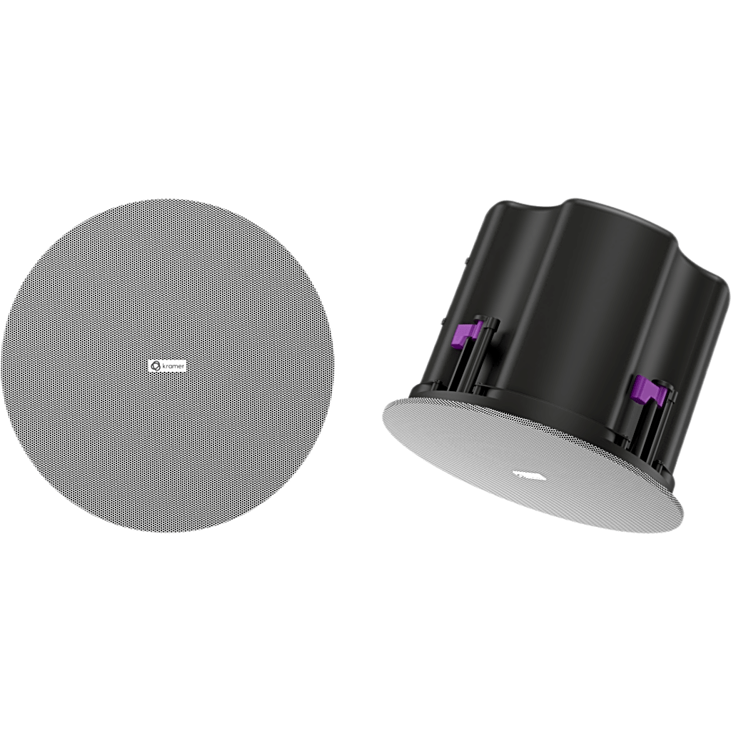 Altavoz de Techo 6.5 in (165 mm) | PoE++ PoE+ PoE Auto-negociado | Dante | Amplificador, DSP y Mezclador Integrados | Mezcla de Dos Canales | EQ Paramétrico | Filtros Pasa Altos y Pasa Bajos | SPL Máximo 105 dB | UL2043 Plenum | UL1480A | R