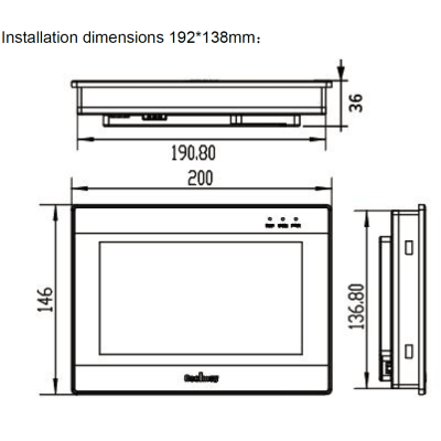 HMI TK8070H 7 Pulgadas / Pantalla 800x480 Pixeles / Puertos RS232 + RS485 / Puerto Ethernet / Puerto USB / Software VCool Programming