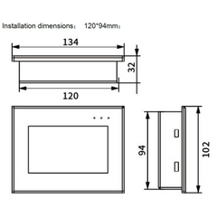 Panel HMI Táctil 4.3 Pulgadas / Resolución 480x272 píxeles / Interfaces RS232 + RS485 / Puerto Ethernet / Puerto USB / Software VCool Programming