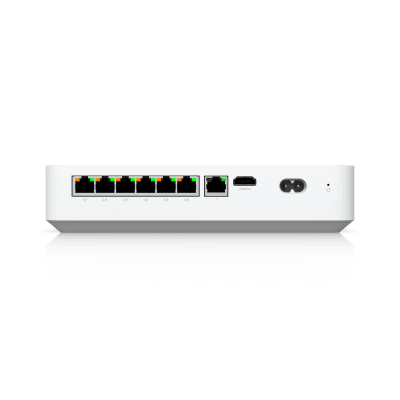 UniFi Protect UNVR-Instant – Grabador de Video en Red con Soporte para HDD de 3.5”, Switch PoE Integrado de 6 Puertos GbE (40W) y Puerto HDMI Viewport