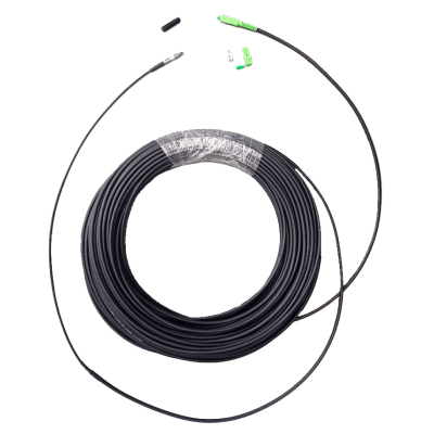Rollo de Fibra Óptica Drop Redonda G657A2 Monomodo Simplex de 100 Metros con Conectores SC/APC-SC/APC para Instalaciones Aéreas o a la Intemperie