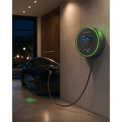 Estación de Carga para Vehículos Eléctricos / 48 A / 11.5 kW / Conector Tipo 1 (SAE J1772) / 220-250 V Monofásico / Pantalla LCD 4.3 in (10.9 cm) / Cable TPU 5 m (16.4 ft) / Plug and Play / APP Móvil / RFID / Carcasa Alu