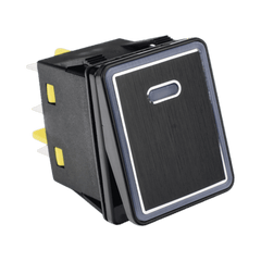 Interruptor tipo Switch con Led Color Rojo / IP65 / Diseño Industrial con panel de Aluminio / NO, COM, NC / Terminales tipo F1