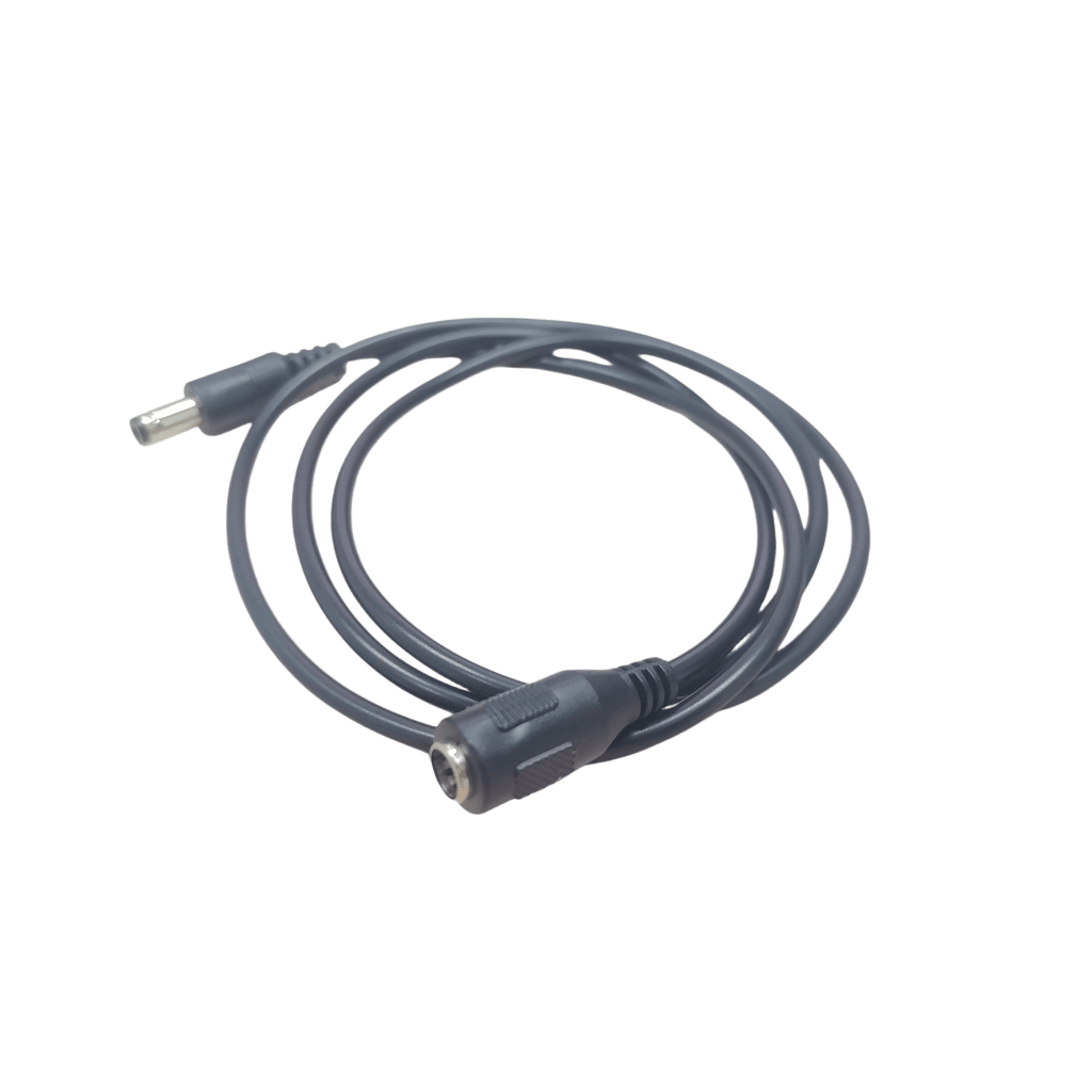 Cable con Conector Macho  ahembra (Pigtail) | Forro negro |  Alimentación para Vcc | Polarizado | Largo 1 metro | Calibre 22AWG.