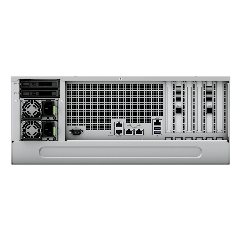 Servidor de Almacenamiento Synology HD6500 High Density 4U | 60 Bahías | Expansión hasta 300 Unidades | Procesadores Dual Intel Xeon Silver 10 Núcleos | Memoria DDR4 ECC RDIMM hasta 512 GB | Redes 10/25GbE | Fibre Channel | Garant&amp