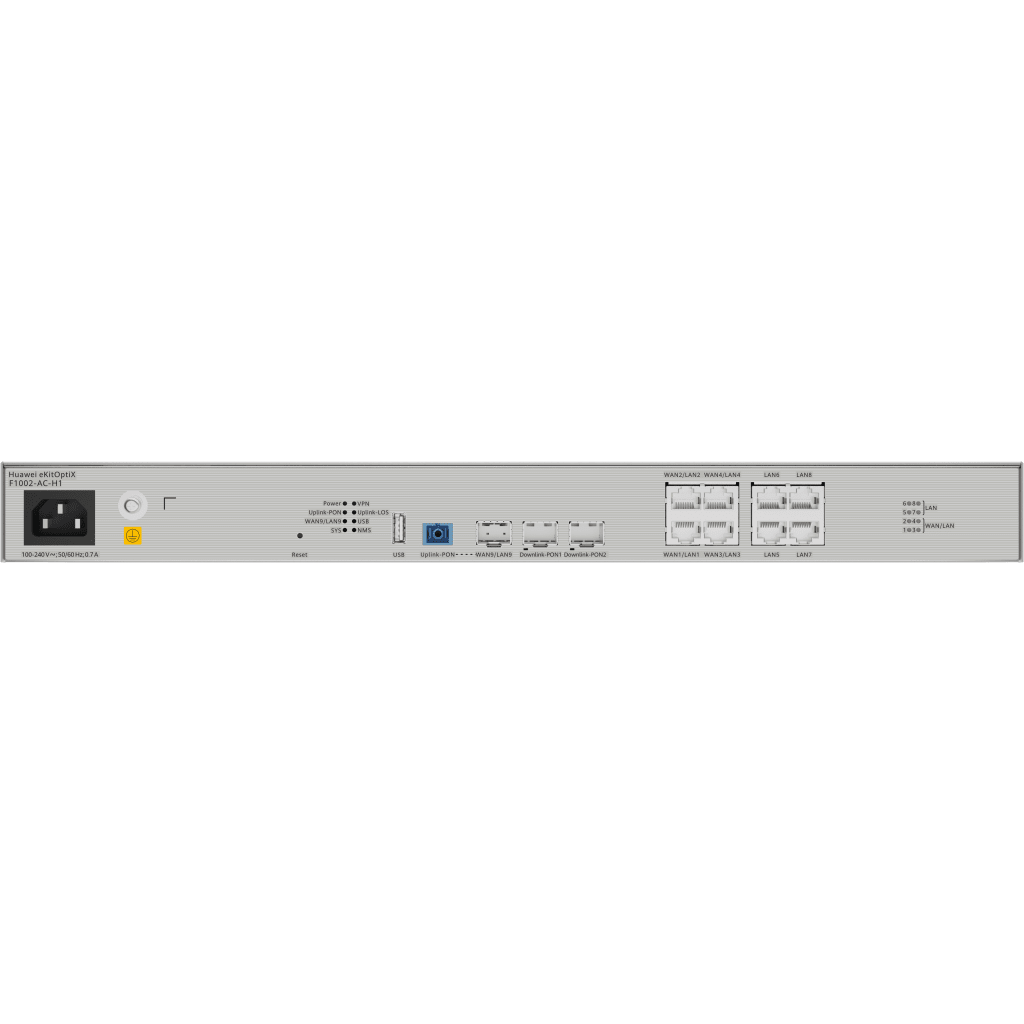 OLT Mini FTTh eKit 2 Puertos GPON (Incluye módulos C+) + 1 Puerto Uplink XGS-PON + 4 Puertos WAN/LAN Gigabit + 4 Puertos LAN Gigabit  / All-In-One (Router, Switch, OLT, Controladora) / Libre de licenciamiento