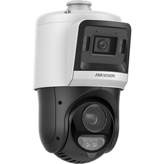 [TandemVu] Domo PTZ IP 4 Megapixel + Cámara Fija 4 Megapixel / 15X Zoom / 100 mts IR + 30 mts Luz Blanca / IP67 / ACUSENSE / PoE+ / 2 Micrófonos Integrados y Bocina / Alerta Audible y Luz Estroboscopica / Alarmas I/O / DARKFIGHTER / Micro SD