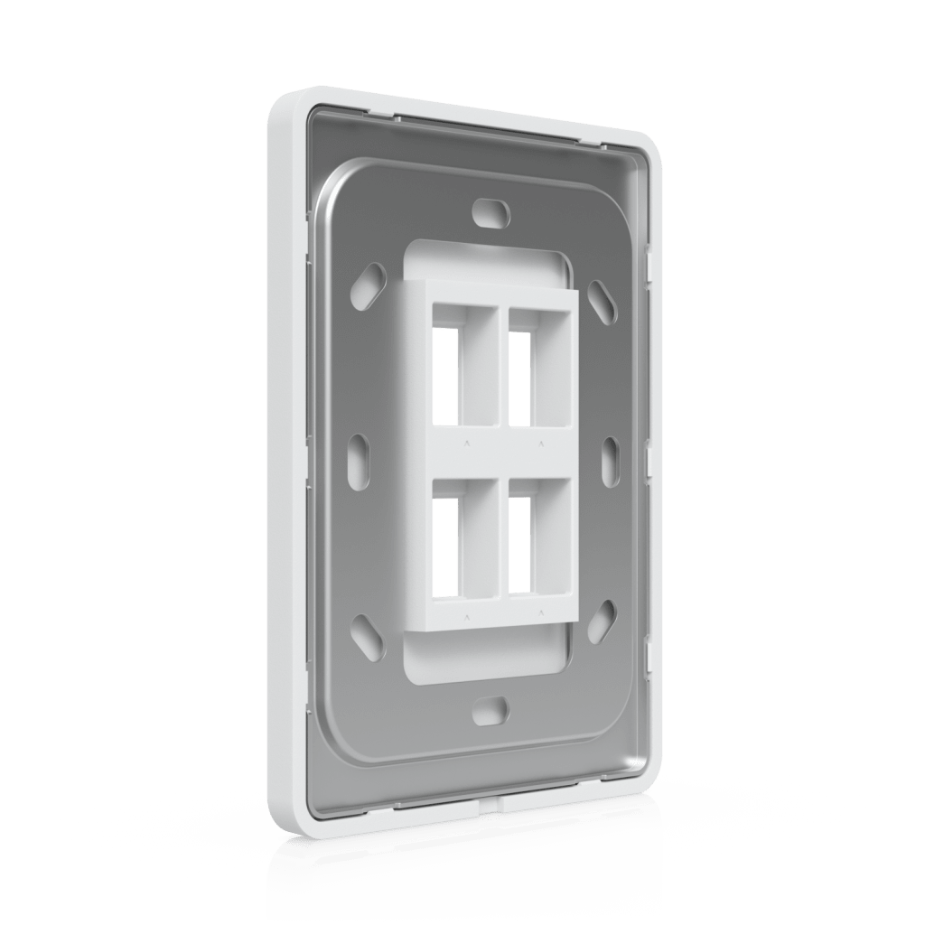 Placa de Pared Vertical Universal para Keystone de 4 Puertos con Cubierta Pintable, Acabado Personalizable, Paquete con 4 Piezas
