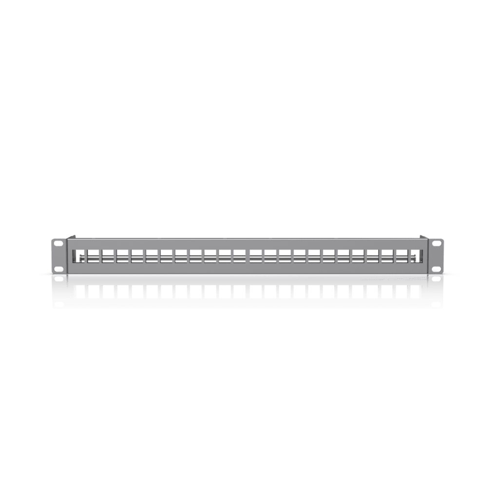 UACC Rack Patch Panel Blank 24 Puertos - Panel Patch Keystone 1U con Barra de Gestión de Cables y Estética Uniforme