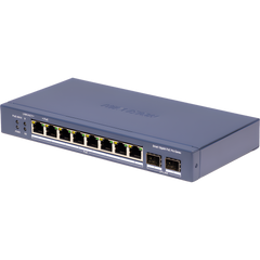 Switch PoE+ / Administrable / 8 Puertos 1000 Mbps PoE+/ 2 Puertos SFP / Configuración Nube desde Hik-PartnerPro / Modo Extendido hasta 300 Metros / 110 W