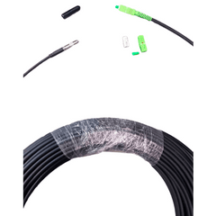 Rollo de Fibra Óptica Drop Redonda G657A2 Monomodo Simplex de 50 Metros con Conectores SC/APC-SC/APC para Instalaciones Aéreas o a la Intemperie