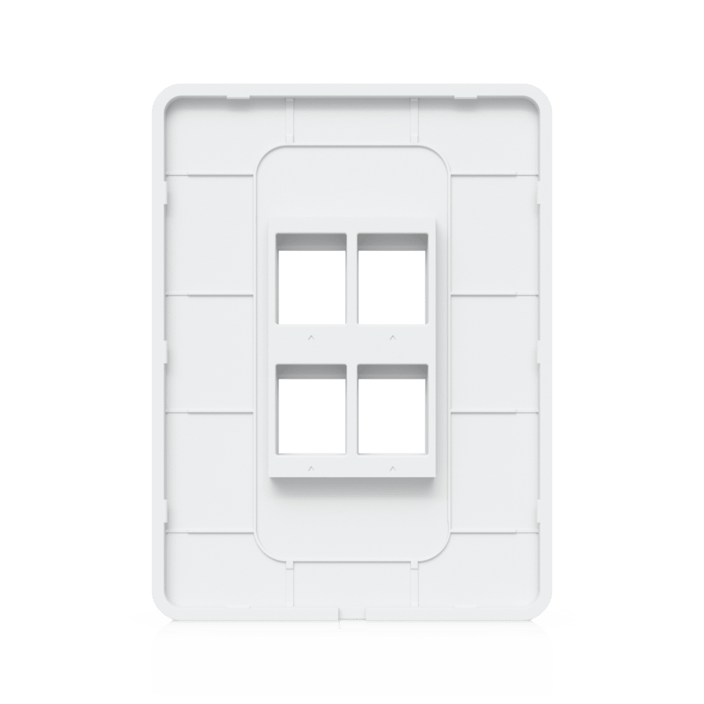Placa de Pared Vertical Universal para Keystone de 4 Puertos con Cubierta Pintable, Acabado Personalizable, Paquete con 4 Piezas