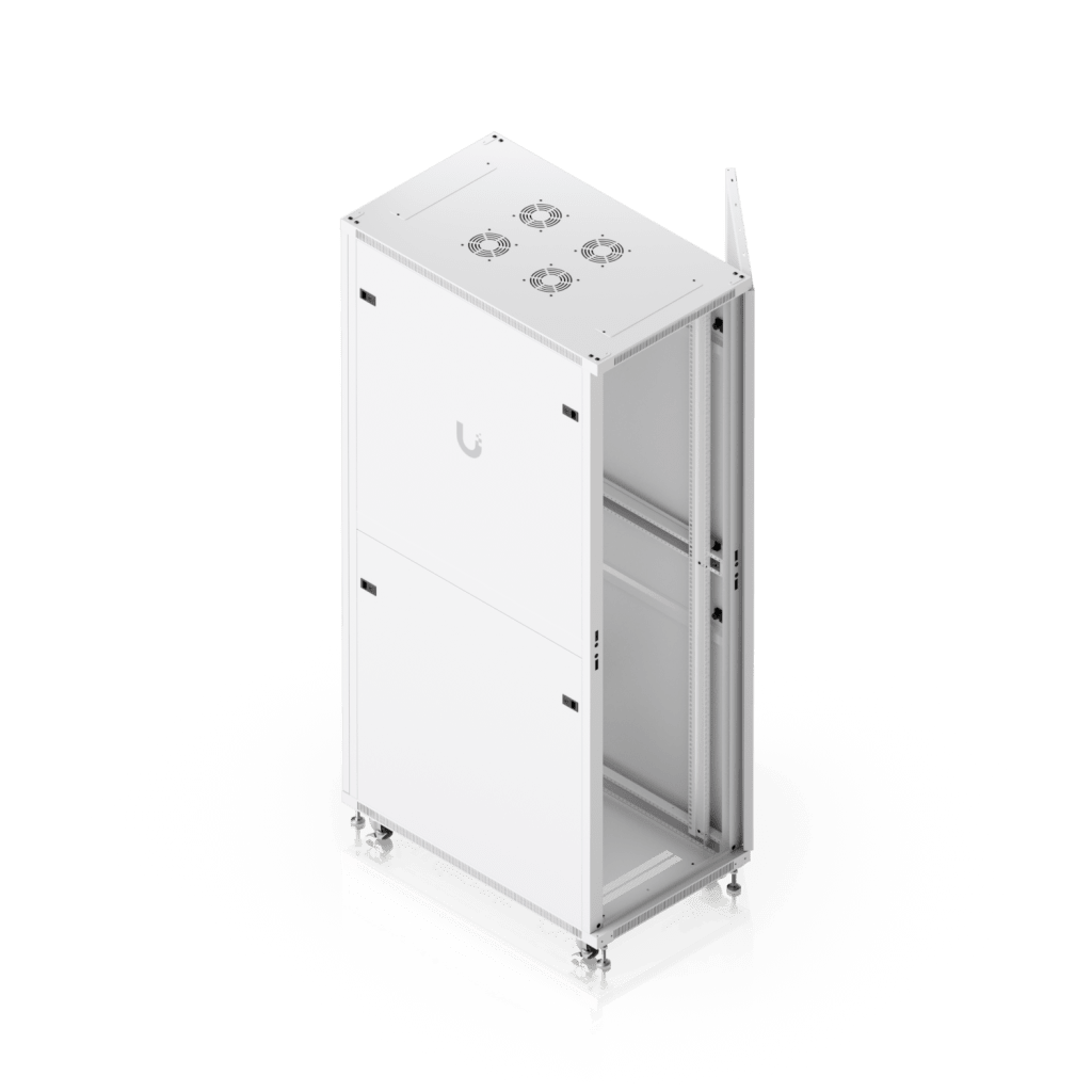 UACC Rack Cabinet 42U (600 × 1000 mm) – Gabinete de Piso Totalmente Ensamblado con Ventiladores Integrados, Paneles Removibles, Ruedas con Seguro y Puerta Frontal Perforada para Óptimo Flujo de Aire