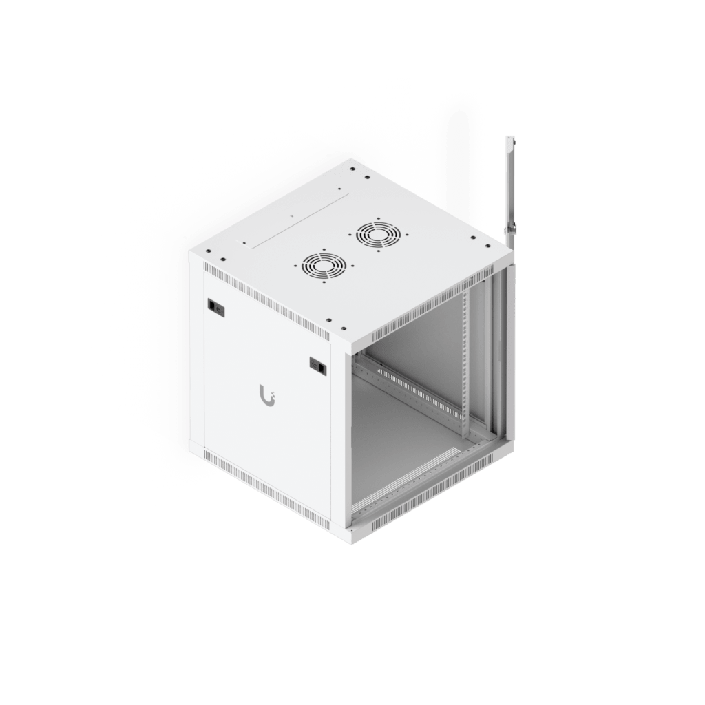UACC Rack Cabinet 12U (598 x 600 mm) - Gabinete Cerrado para Montaje en Pared con Puerta Frontal de Vidrio Templado, Totalmente Ensamblado con Ventiladores Integrados y Paneles Removibles