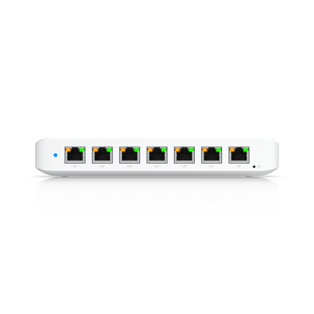 USW Ultra Switch de 8 Puertos GbE (7 Puertos PoE+ y 1 Puerto Entrada PoE++) con Opciones de Montaje Versátiles