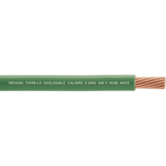 Cable THW-LS / Calibre 6 AWG / 19 Hilos / Color Verde / Bobina 100 m (328 ft)