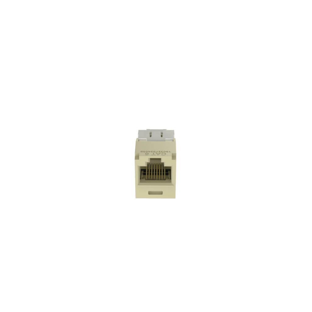 Conector Jack RJ45 Estilo TG, Mini-Com, Categoría 6, de 8 Posiciones y 8 Cables, Color Marfil
