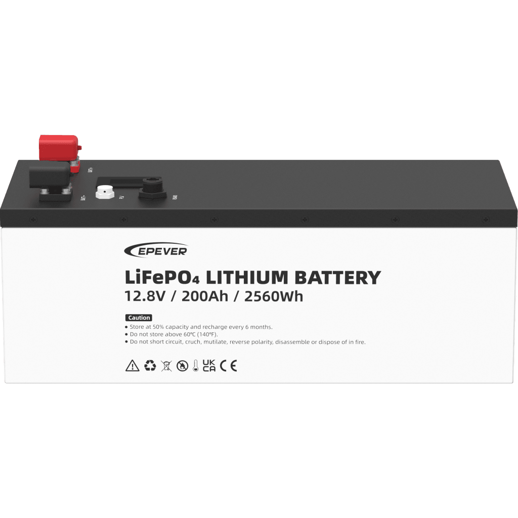 Batería de litio LiFeO4 12.8Vcc, 200Ah, 2.56Kwh, Pantalla LCD para Monitoreo Local, Carcasa Metálica