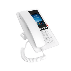 Teléfono IP Hotelero Wi-Fi 6 / Pantalla IPS 3.5" 320x480 / 2 Líneas SIP / 5 Teclas Programables / Puerto USB-A / PoE 802.3af / Audio HD / Diseño Blanco