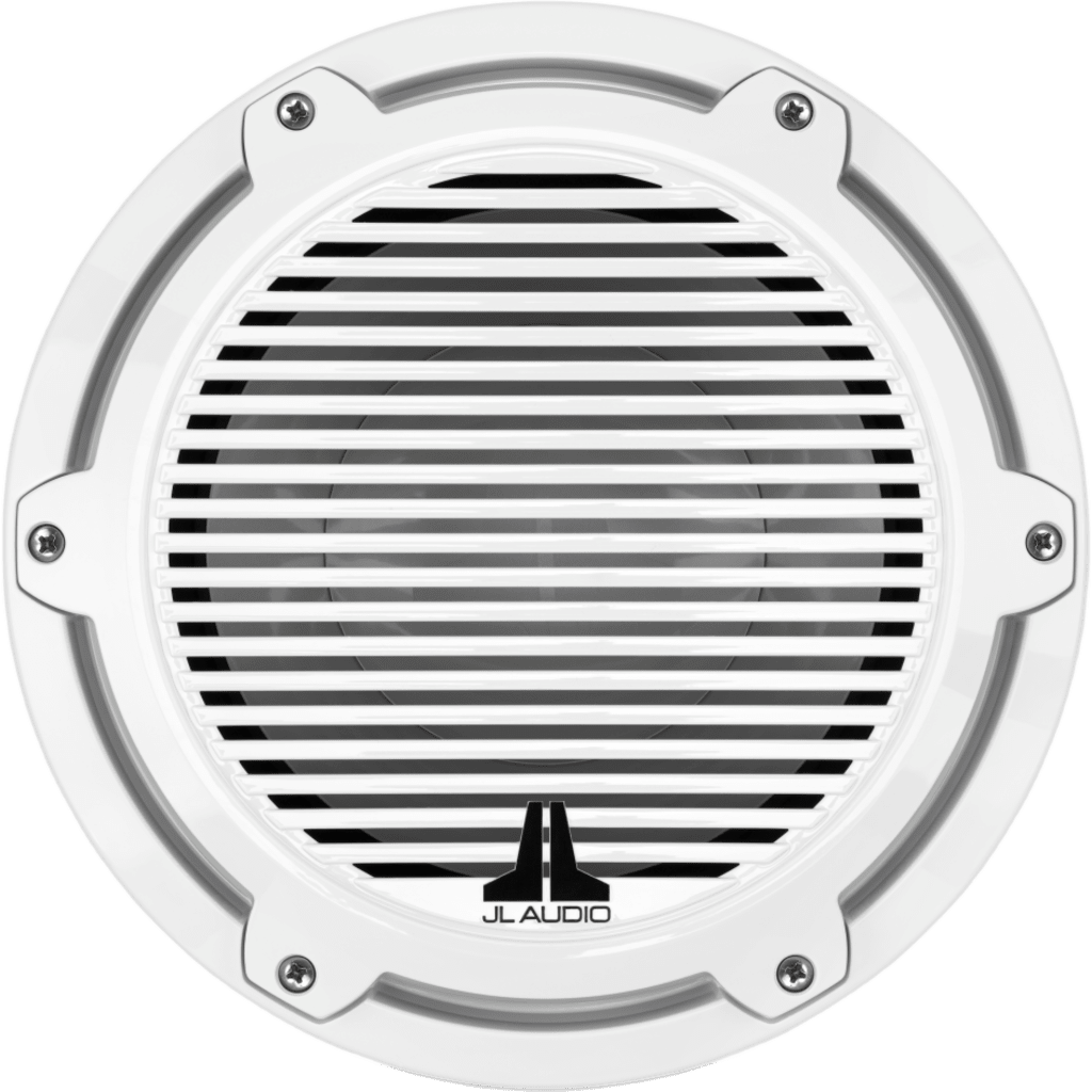Subwoofer Náutico JL Audio M6 / 10" (254 mm) / Rejilla Clásica Blanca / 250 W RMS / 4 &Omega; / Cono de Polipropileno Relleno de Mica / Deflector Infinito o Recinto Cerrado / Amplificador Recomendado 75-250 W RMS