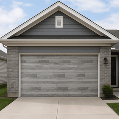 Puerta de Garage de Alta Calidad / Estilo Americano / Acabado Laminado PREMIUM / Color Gris / 9x7 Pies.