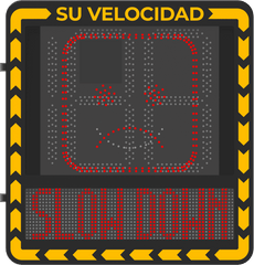 Radar medidor de Velocidad/ Pantalla LED / Detección de Velocidad en Tiempo Real / Rango de Detección de 100 m / Hasta 32 Objetivos Detectados / IP66 / Ethernet