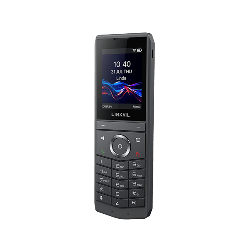 Teléfono IP Wi-Fi Portátil / Pantalla Color 2.4" 240x320 / Wi-Fi 6 Dual-Banda / Bluetooth 5.0 / Batería 3000mAh 13h Talk / Video H.264 4CIF / Resistencia Caídas 1.8m (5.9 ft) / Conferencia 6 Vías / USB Type-C